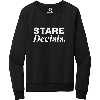 "Stare Decisis." Quorum Crewneck Sweatshirt editorial print in Deep Black