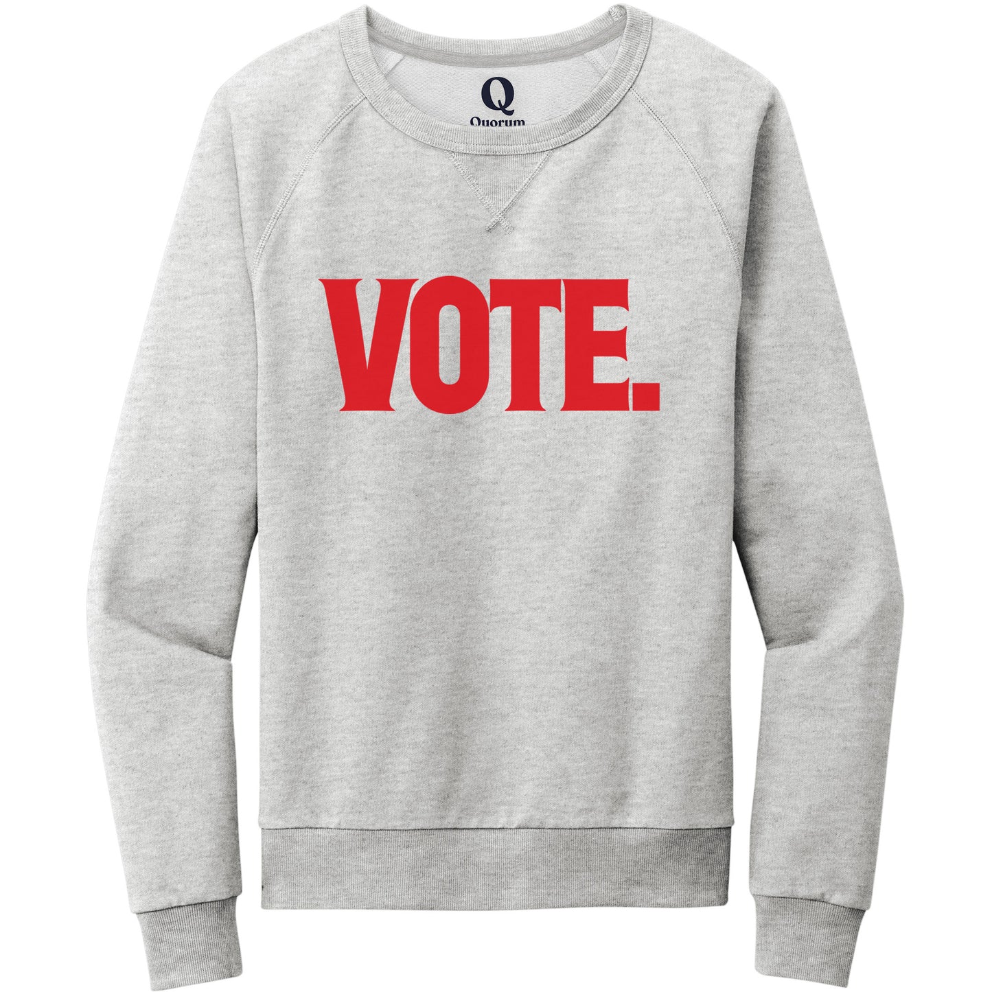 "Vote." Quorum Crewneck Sweatshirt front print in Granite Grey Heather