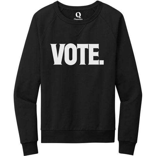 "Vote." Quorum Crewneck Sweatshirt editorial print in Deep Black