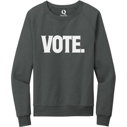 "Vote." Quorum Crewneck Sweatshirt editorial print in Terrain Grey