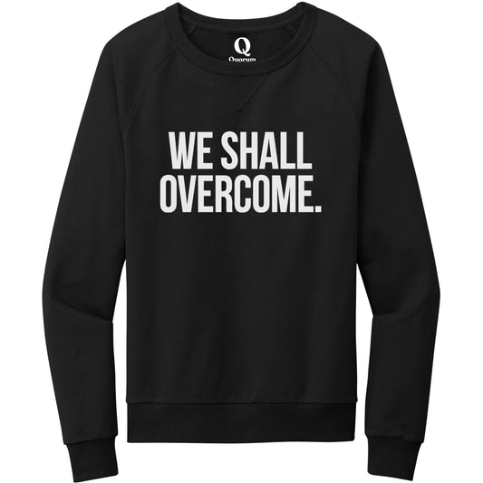 "We shall overcome." Quorum Crewneck Sweatshirt editorial print in Deep Black