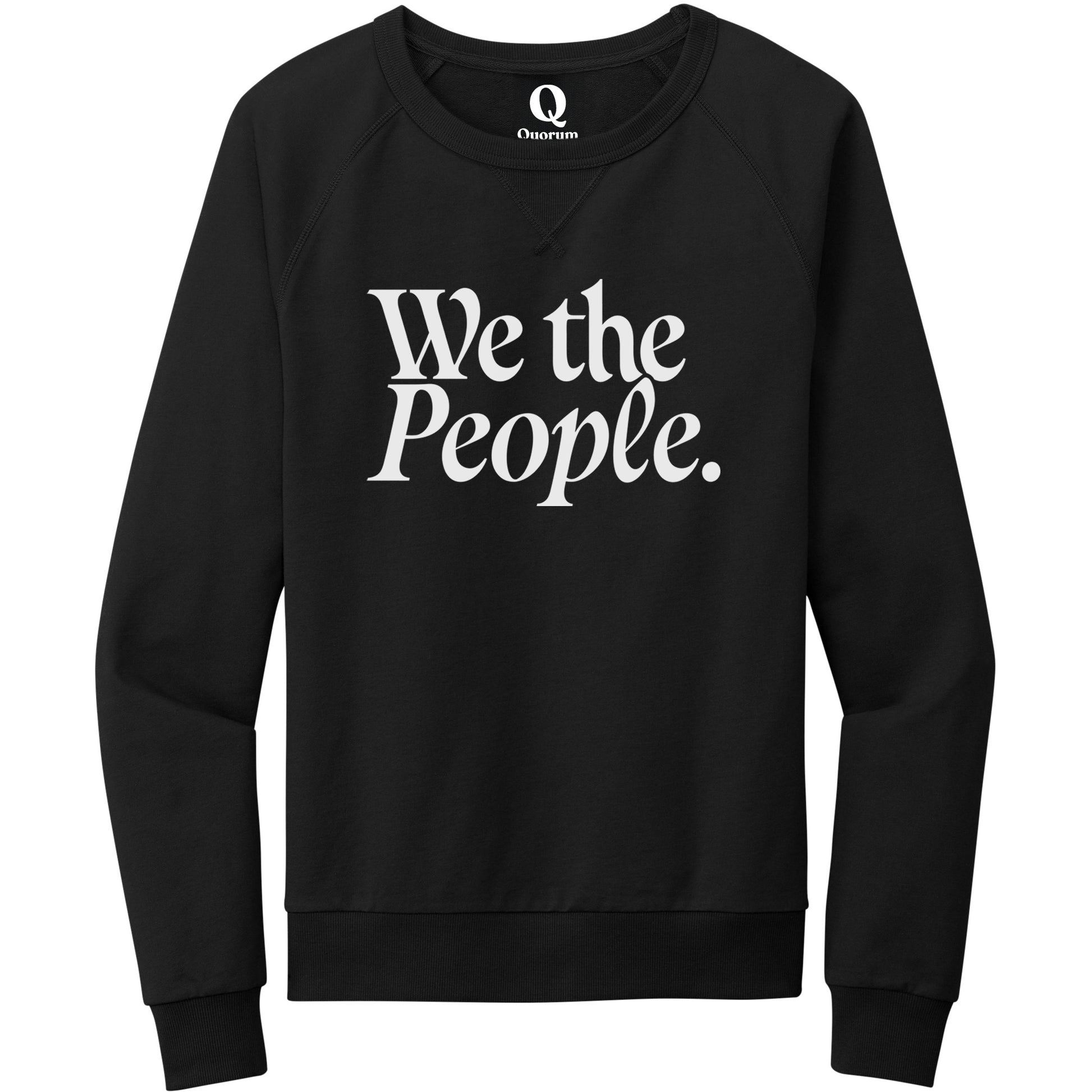 "We the People." Quorum Crewneck Sweatshirt editorial print in Deep Black