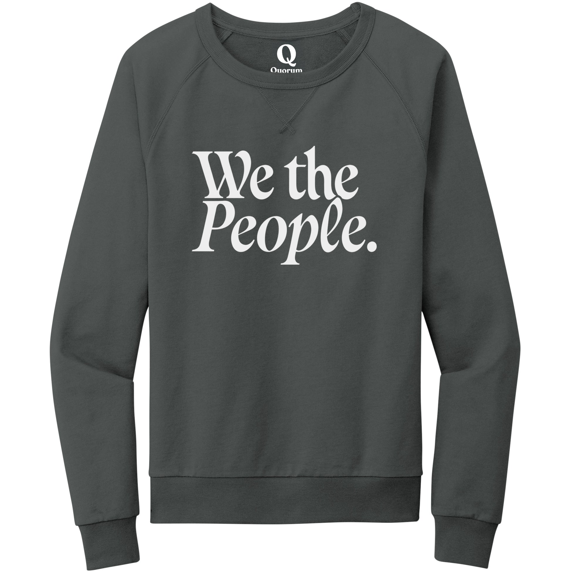 "We the People." Quorum Crewneck Sweatshirt editorial print in Terrain Grey