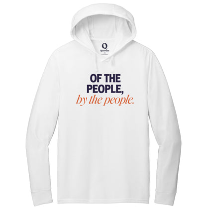 "Of the People, by the People." Quorum Tri-Blend Hoodie Tee front print in Bright White