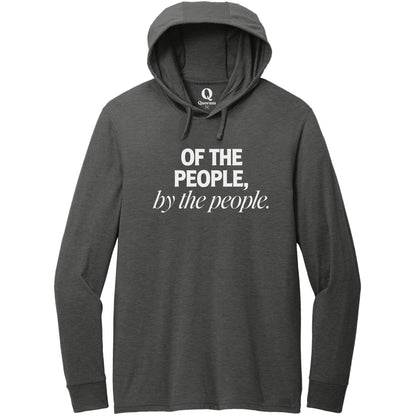 "Of the People, by the People." Quorum Tri-Blend Hoodie Tee editorial print in Space Black