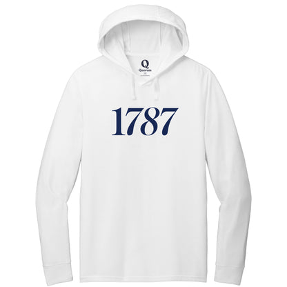 "1787." Quorum Tri-Blend Hoodie Tee front print in Bright White