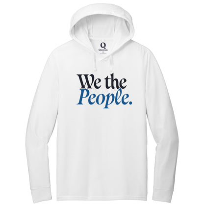 "We the People." Quorum Tri-Blend Hoodie Tee front print in Bright White