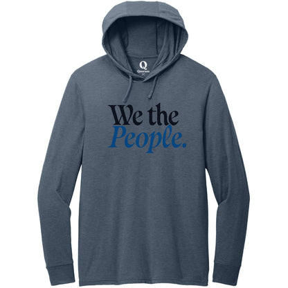 "We the People." Quorum Tri-Blend Hoodie Tee front print in Rebel Blue