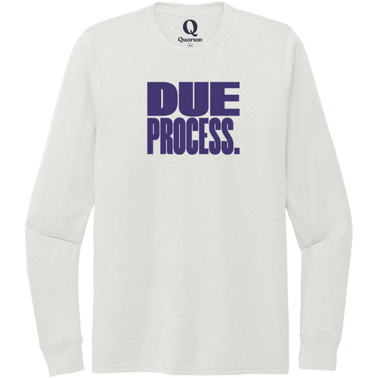 "Due Process." Quorum Unisex Tri-Blend Long Sleeve front print in Fairly White