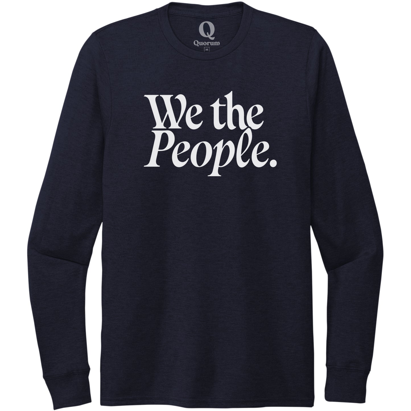 "We the People." Quorum Unisex Tri-Blend Long Sleeve editorial print in Night Sky Navy