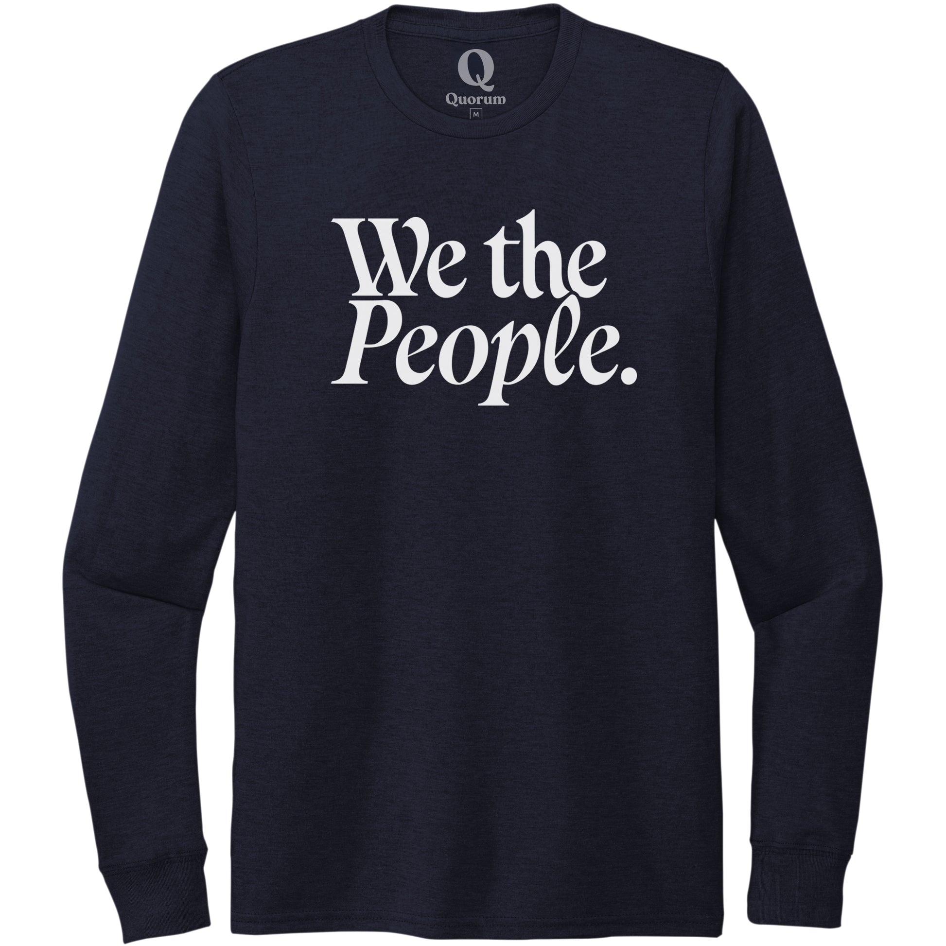 "We the People." Quorum Unisex Tri-Blend Long Sleeve editorial print in Night Sky Navy