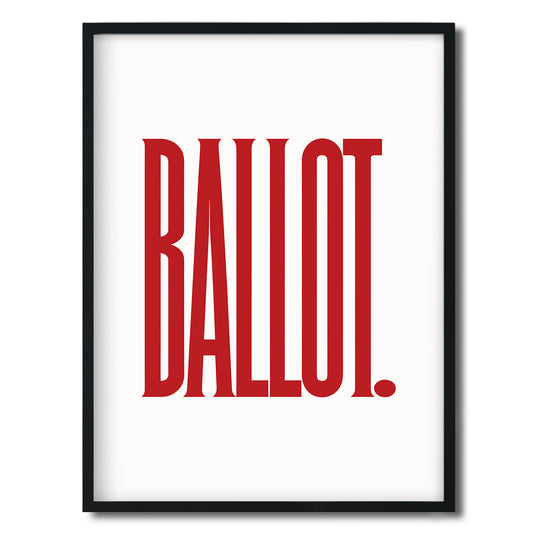 Ballot. — Quorum framed Editorial Print in a black frame on a white background