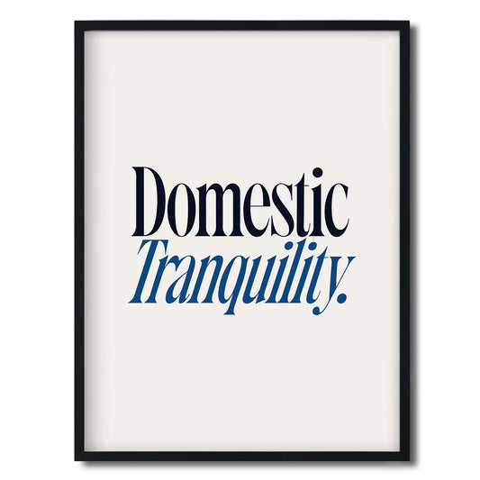 Domestic Tranquility. — Quorum framed Editorial Print in a black frame on a white background
