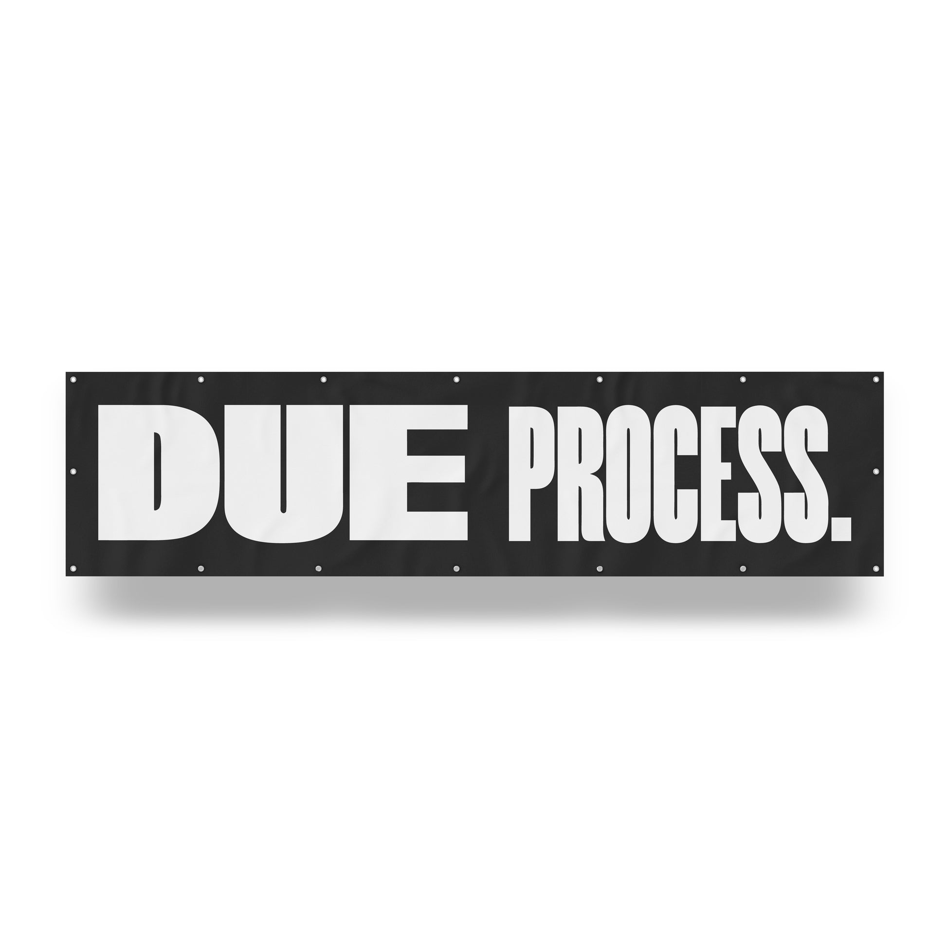 "Due Process." — Quorum vinyl banner