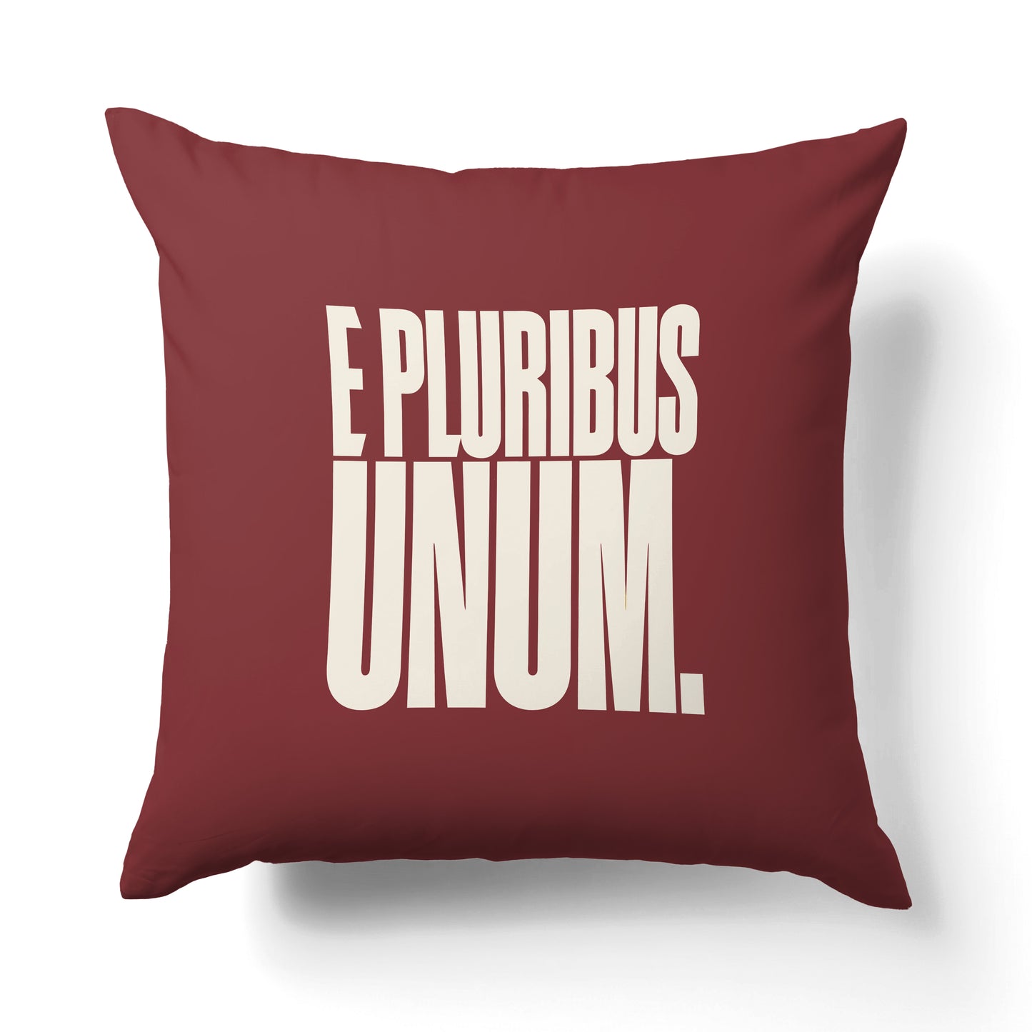 "E pluribus unum." — Quorum Pillow on Union Brick canvas