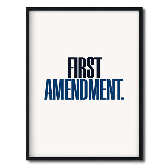 First Amendment. — Quorum framed Editorial Print in a black frame on a white background