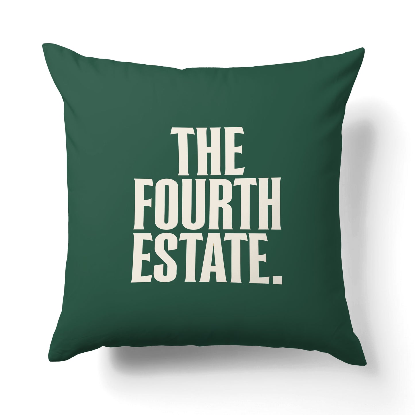 "The fourth estate." — Quorum Pillow on Press Green canvas