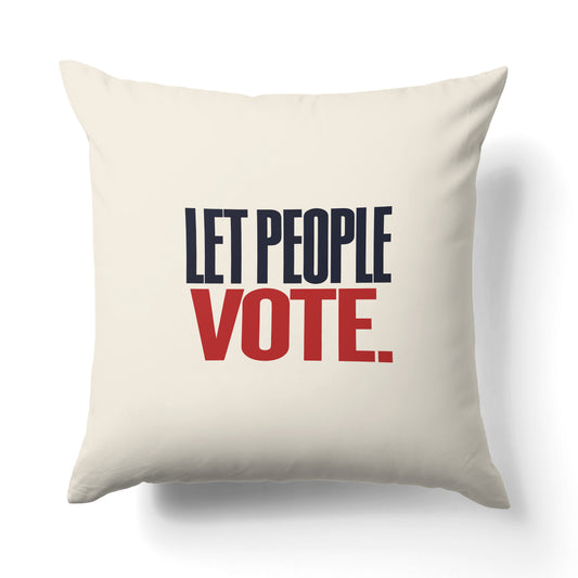 "Let people vote." — Quorum Pillow on Penguin Red canvas