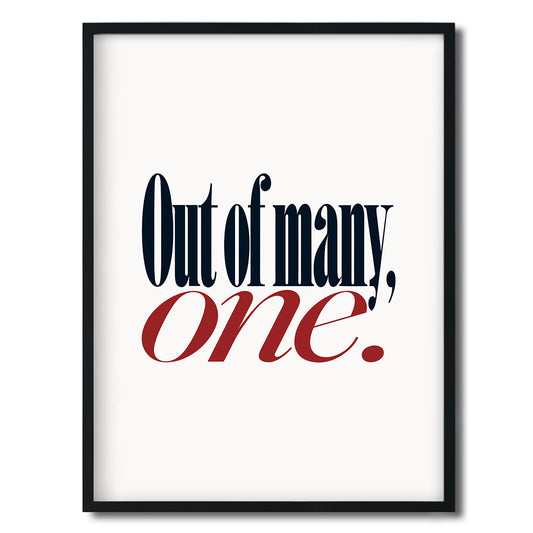 Out of many, one. — Quorum framed Editorial Print in a black frame on a white background