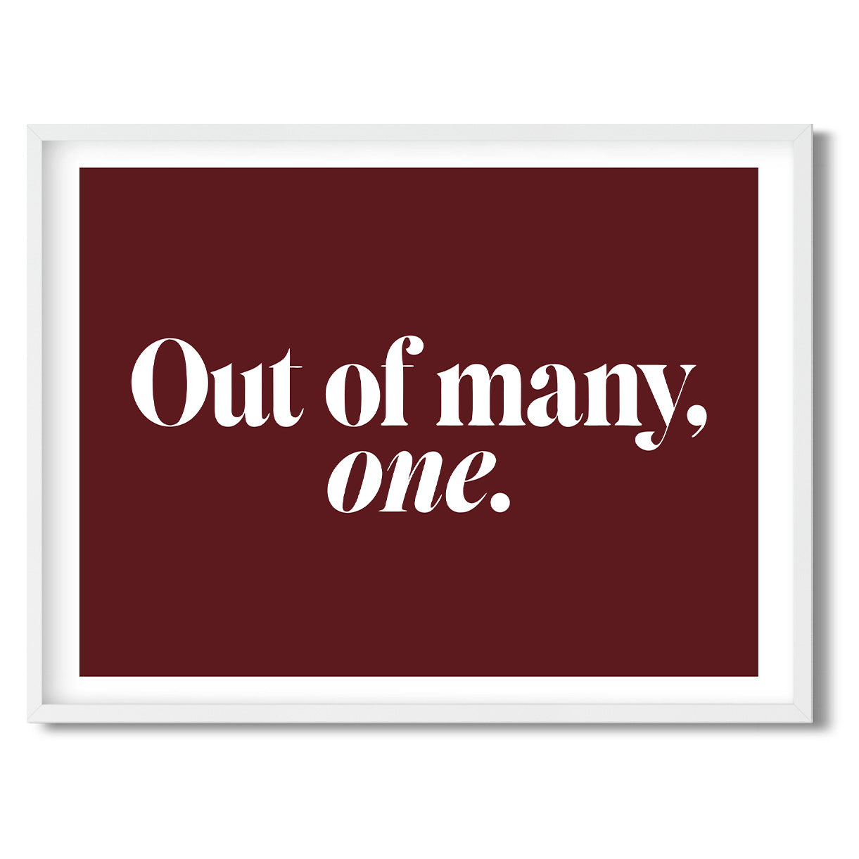Out of many, one. — Quorum framed Sign Print in a white frame on a white background