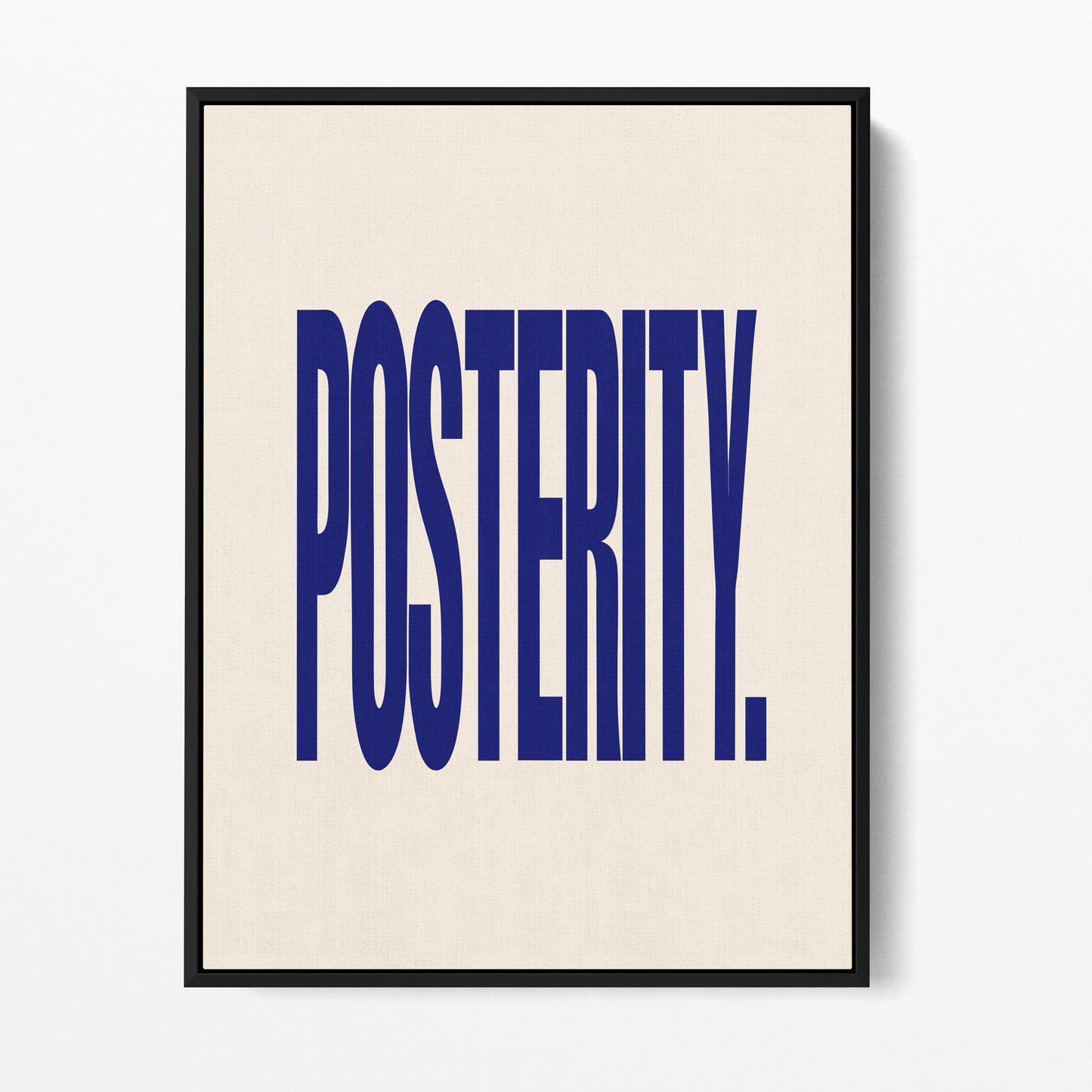 Posterity — Quorum framed gallery canvas in black hardwood floater frame, portrait orientation