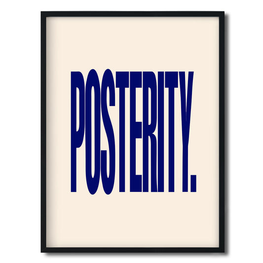 Posterity. — Quorum framed Editorial Print in a black frame on a white background