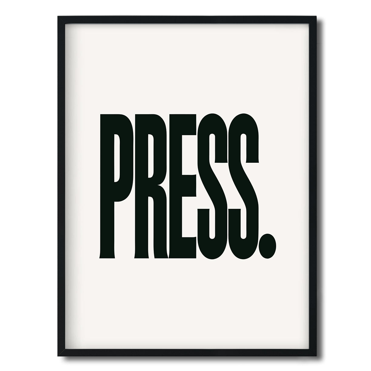 Press. — Quorum framed Editorial Print in a black frame on a white background