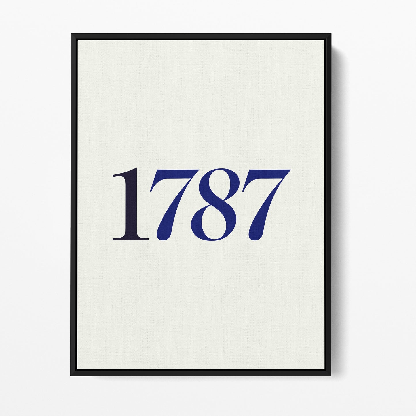 1787 — Quorum framed gallery canvas in black hardwood floater frame, portrait orientation