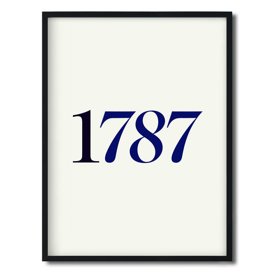 1787. — Quorum framed Editorial Print in a black frame on a white background