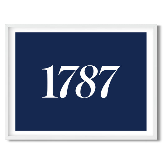 1787. — Quorum framed Sign Print in a white frame on a white background