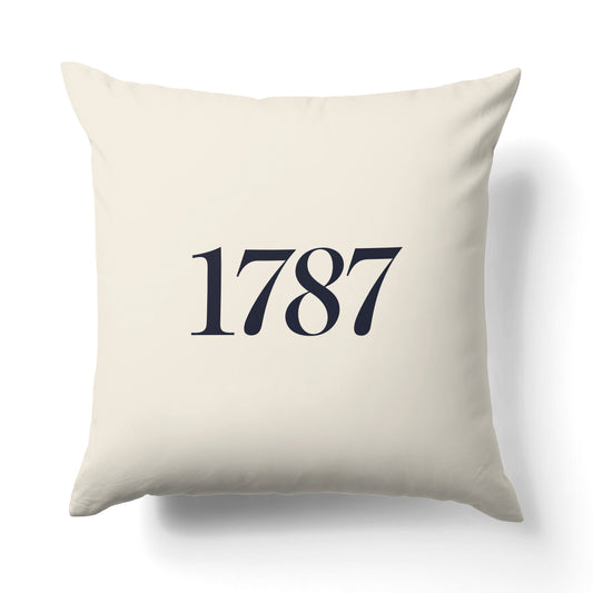 "1787." — Quorum Pillow on Capitol Blue canvas