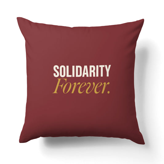 "Solidarity forever." — Quorum Pillow on Union Brick canvas