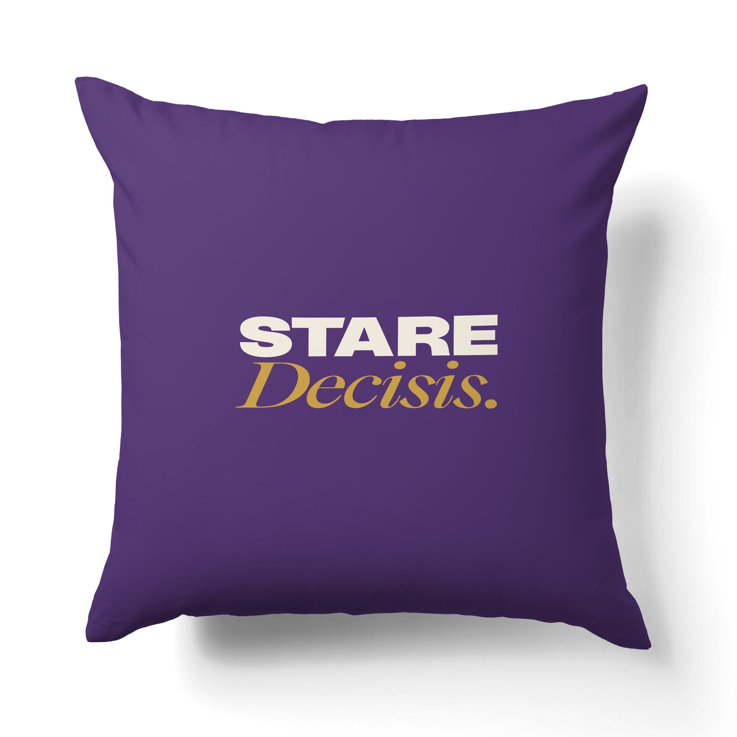 "Stare decisis." — Quorum Pillow on Courts Purple canvas