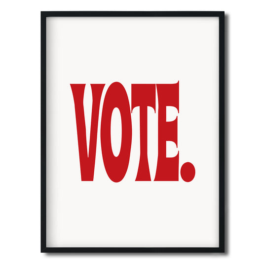 Vote. — Quorum framed Editorial Print in a black frame on a white background